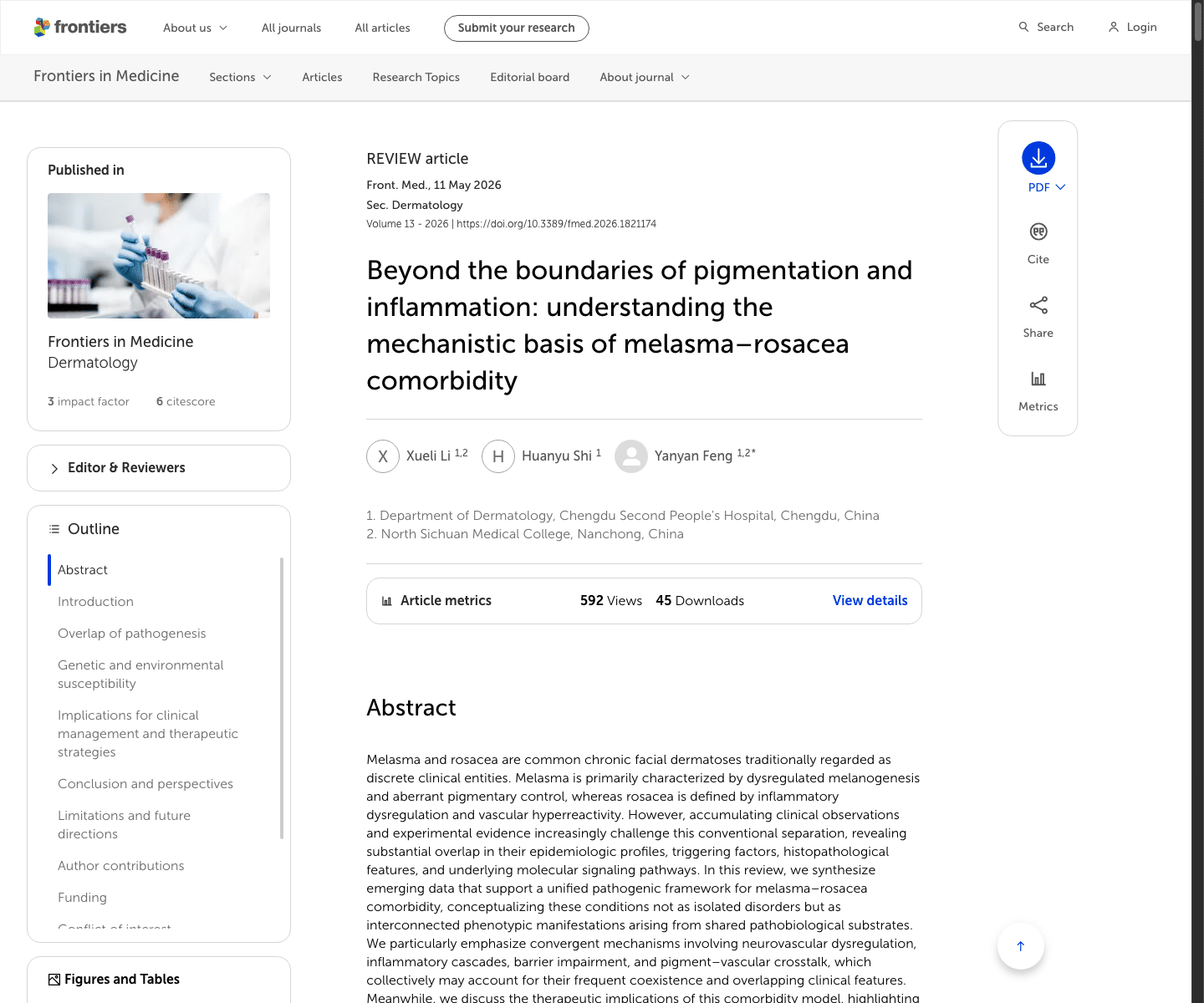 Ảnh/screenshot: Frontiers in Medicine, 11/05/2026.