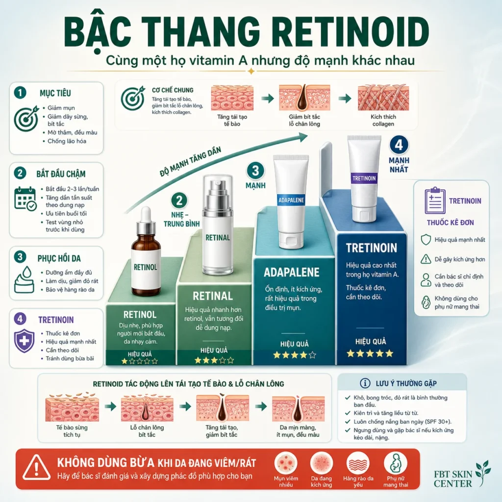 Infographic bậc thang retinoid