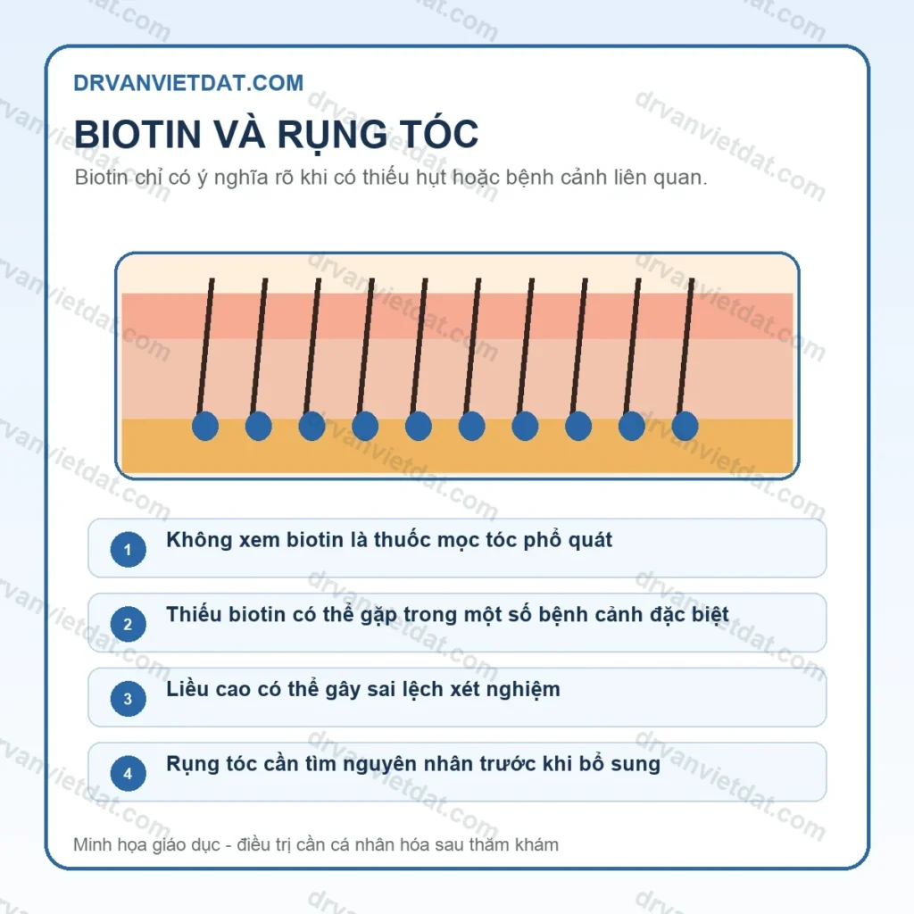 Infographic biotin và rụng tóc