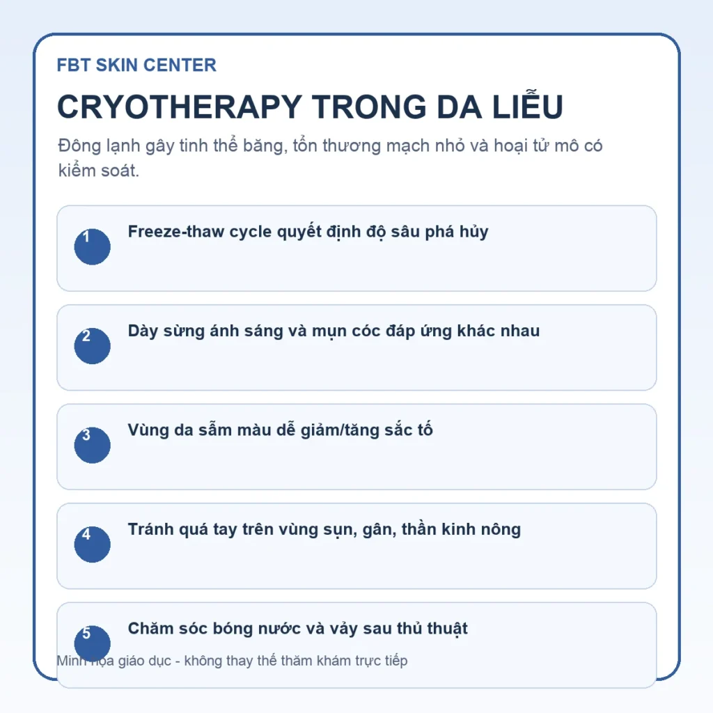 Minh họa cryotherapy da liễu
