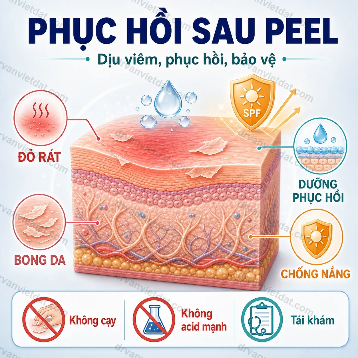 Infographic phục hồi sau peel
