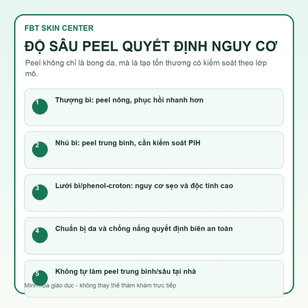 Minh họa độ sâu peel da