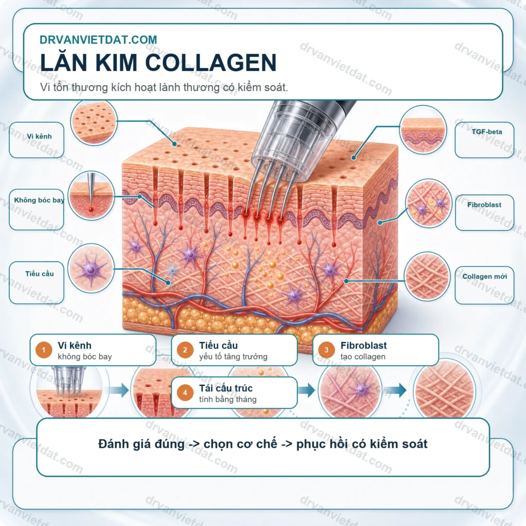 Lăn kim 2: Lăn kim vi điểm và tái tạo collagen - chọn độ sâu, khoảng cách và chỉ định