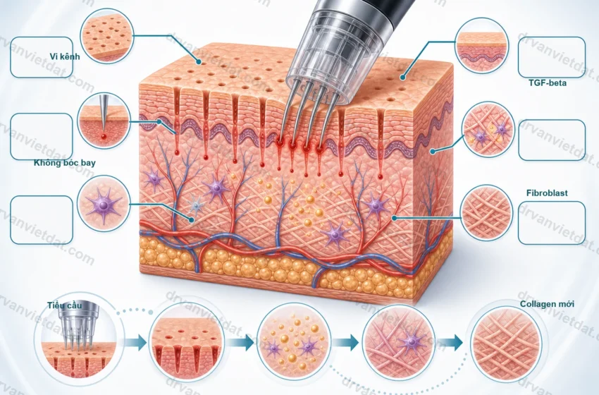  Lăn kim 2: Lăn kim vi điểm và tái tạo collagen – chọn độ sâu, khoảng cách và chỉ định