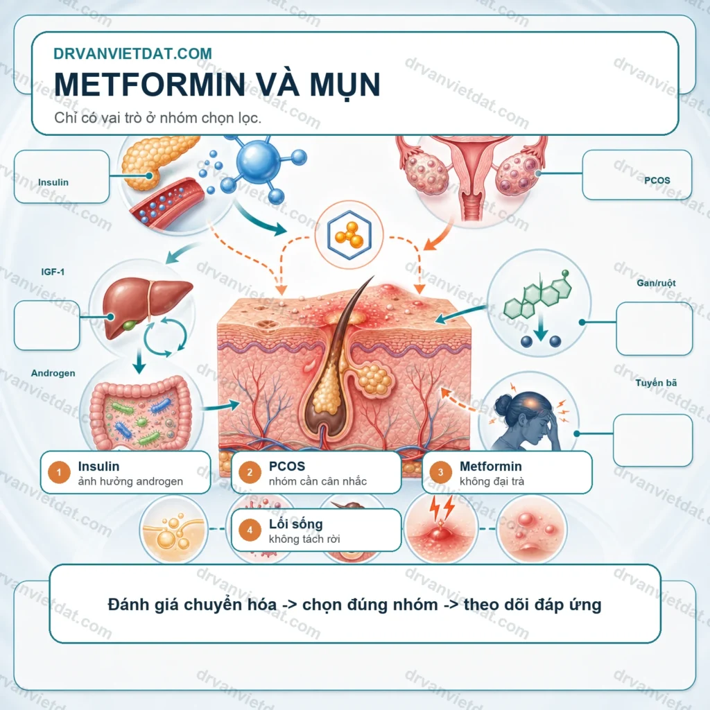 Metformin và mụn trứng cá: vai trò chuyển hóa trong một số nhóm bệnh nhân - thumbnail designinfographic