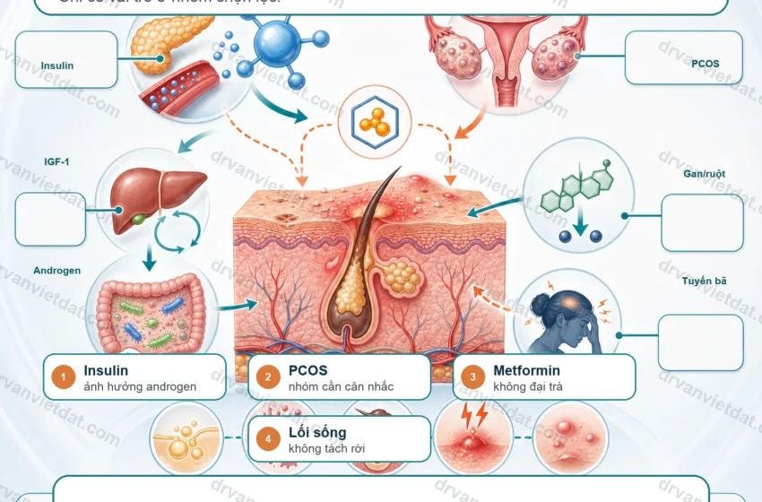  Metformin và mụn trứng cá: vai trò chuyển hóa trong một số nhóm bệnh nhân