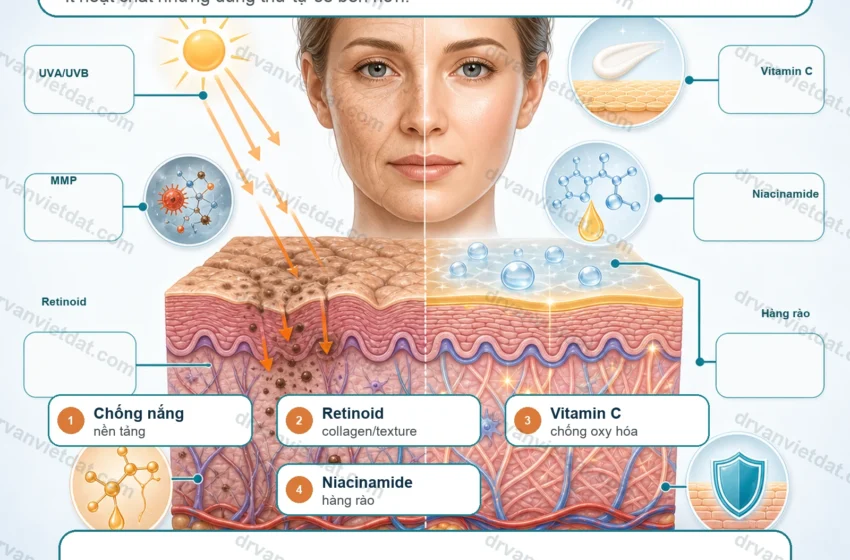  Chống lão hóa 1: Hoạt chất chăm sóc da cần hiểu cơ chế trước khi phối hợp