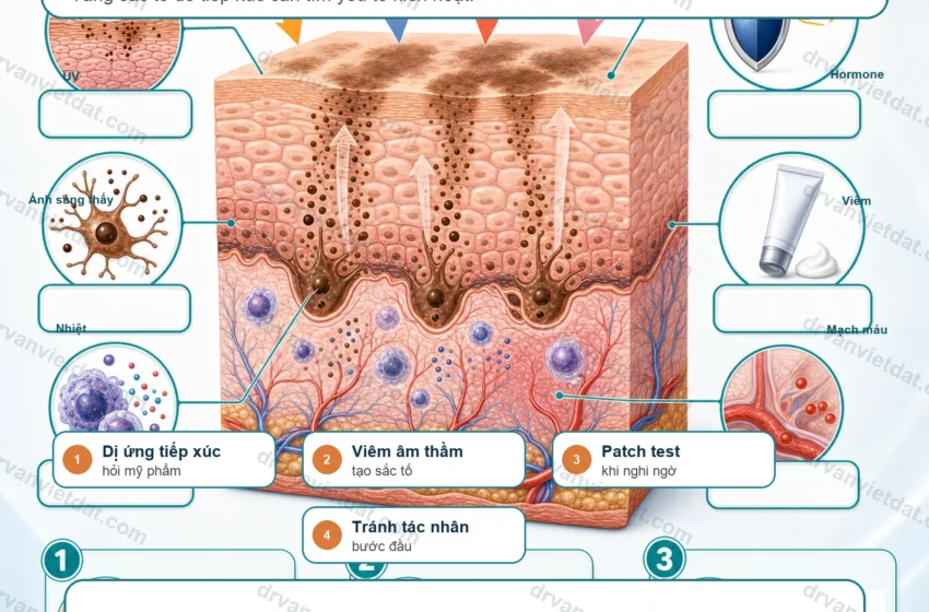 Riehl melanosis: tăng sắc tố do tiếp xúc và cách tiếp cận thận trọng
