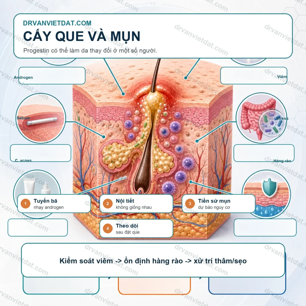 Cấy que tránh thai và mụn: vì sao da có thể thay đổi sau nội tiết?