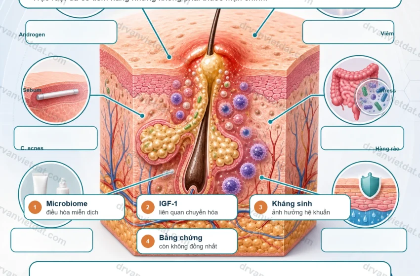 Probiotics trong mụn trứng cá: trục ruột-da có ý nghĩa thực hành không?