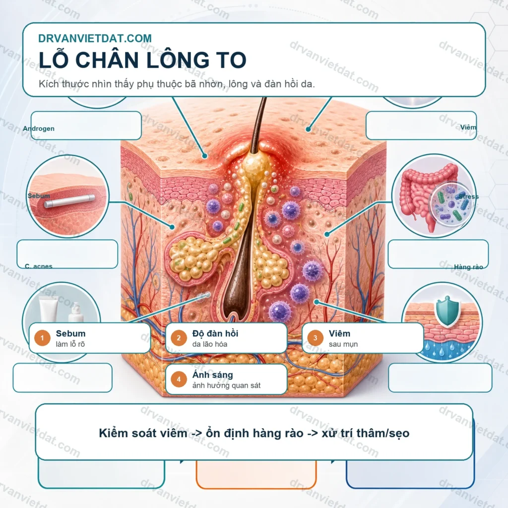 Lỗ chân lông to: cơ chế, thuốc bôi và kỳ vọng cải thiện thực tế