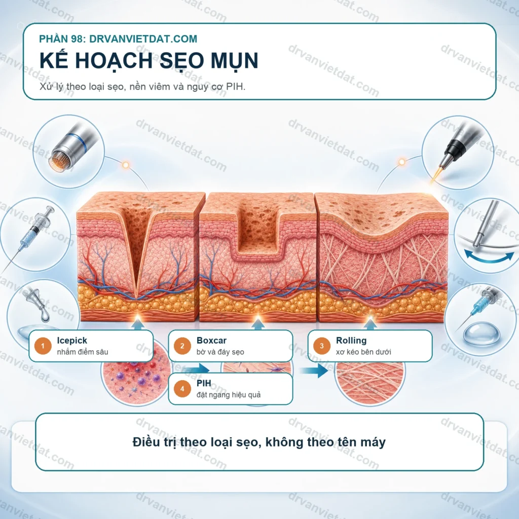 Phần 98: Sẹo mụn: cách xây dựng kế hoạch điều trị an toàn và có thứ tự