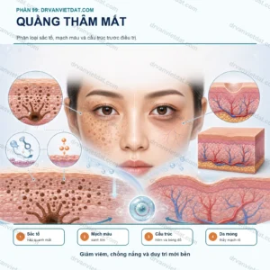 Phần 99: Quầng thâm mắt: phân loại sắc tố, mạch máu và cấu trúc trước điều trị