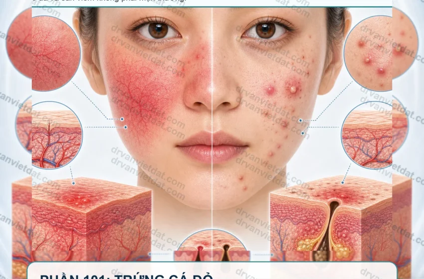  Phần 101: Trứng cá đỏ: điều trị đỏ da và sẩn viêm khác gì mụn thông thường?