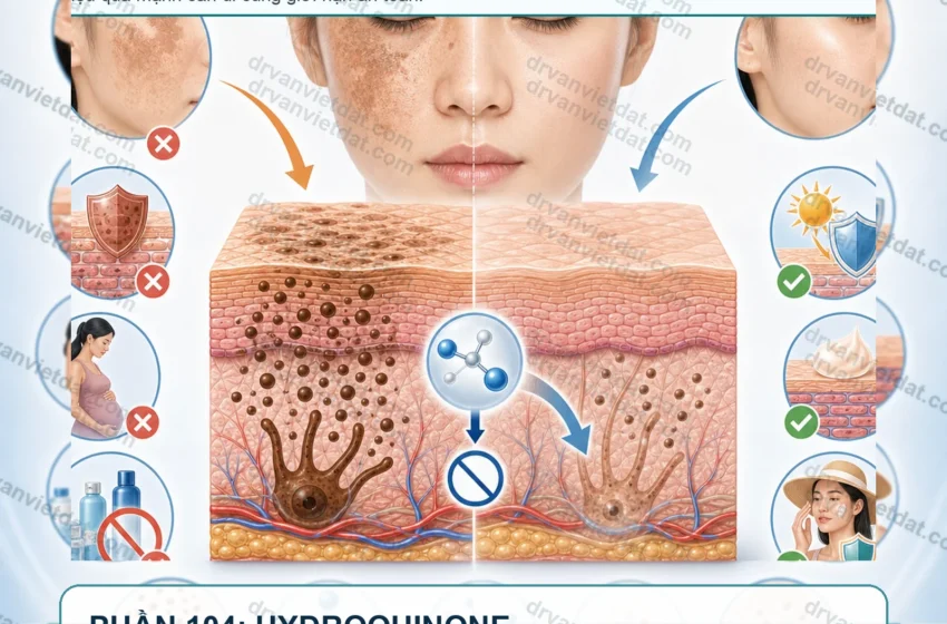 Phần 104: Hydroquinone trong điều trị nám: hiệu quả, cách dùng và nguy cơ khi lạm dụng (phần chọn bệnh nhân)