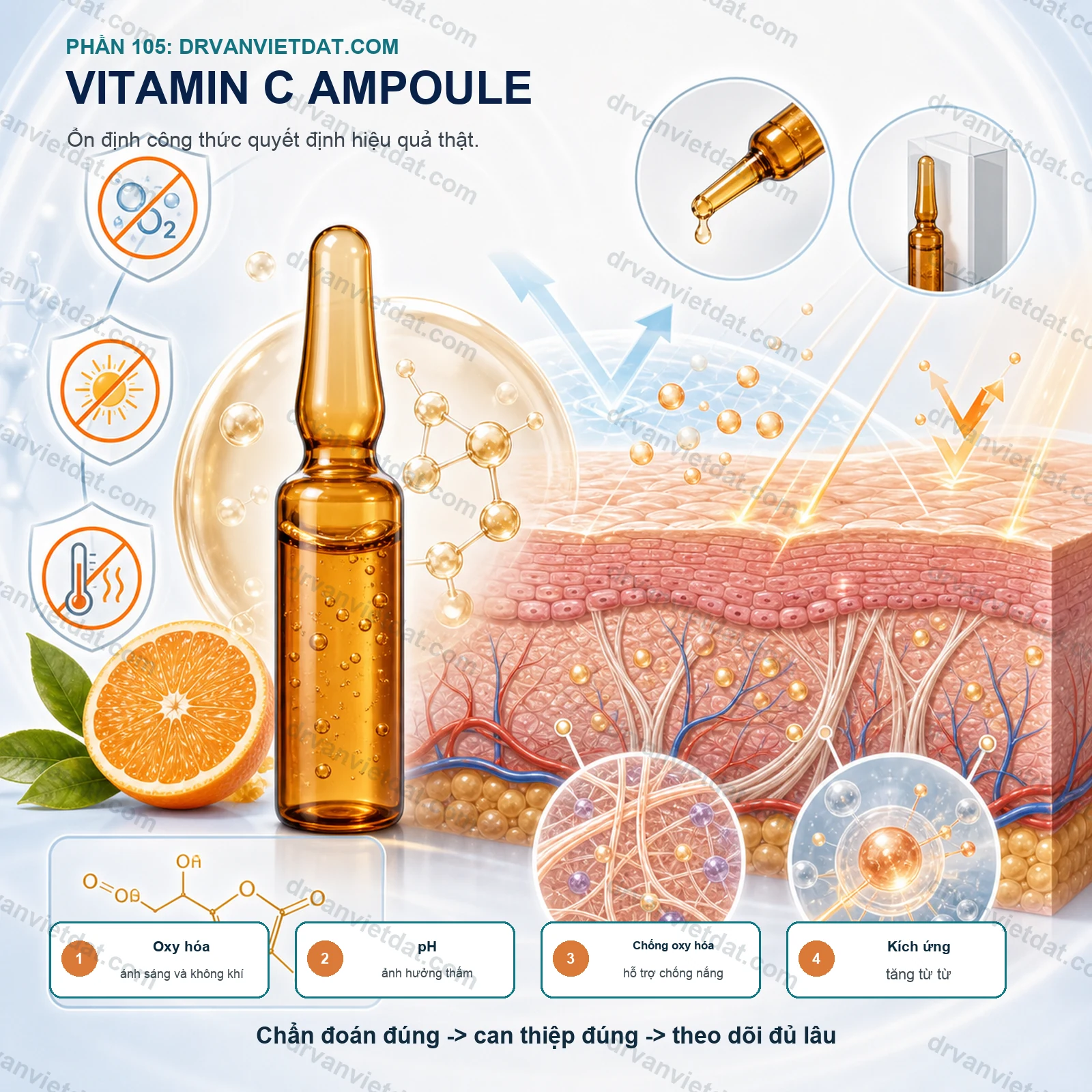 Phần 105: Vitamin C dạng ampoule: ổn định, tiện lợi và cách dùng trên da thật