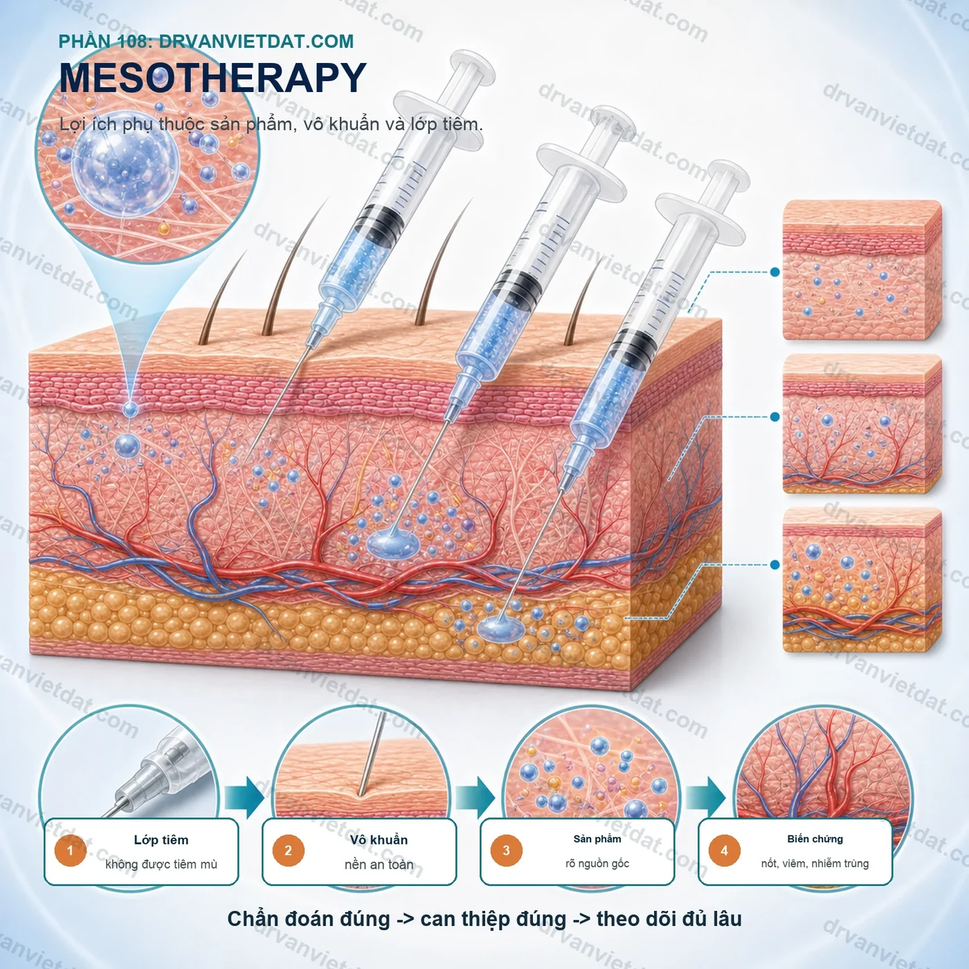 Phần 108: Mesotherapy: lợi ích, biến chứng và những nguyên tắc an toàn cần biết