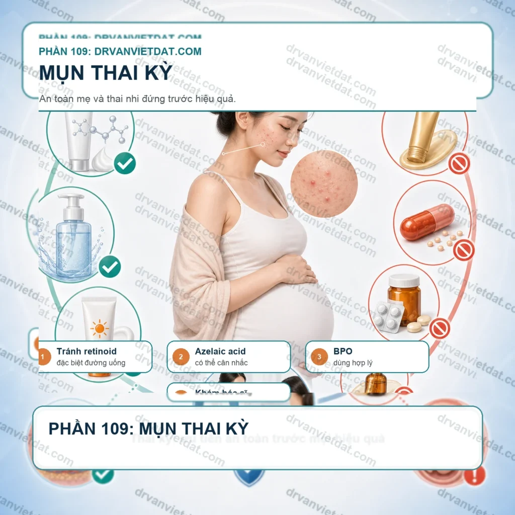 Phần 109: Điều trị mụn trong thai kỳ: nguyên tắc an toàn trước mọi lựa chọn thuốc