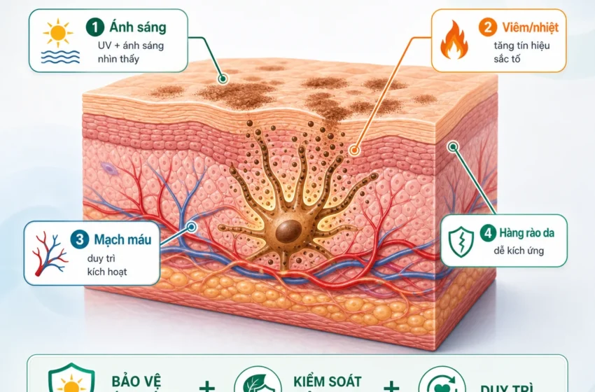  Nám không chỉ là sắc tố: vì sao điều trị nám cần kiểm soát ánh sáng, viêm và tái phát