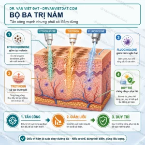 Phần 131: Công thức bộ ba trong nám: vì sao hiệu quả cao nhưng không phải kem dùng lâu dài? - thumbnail