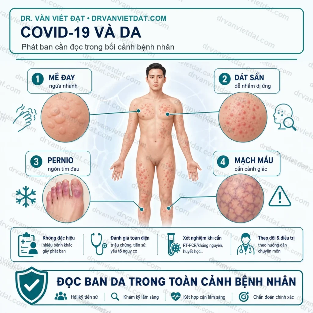 Phần 133: Biểu hiện ngoài da liên quan COVID-19: khi nào chỉ theo dõi, khi nào cần khám? - thumbnail