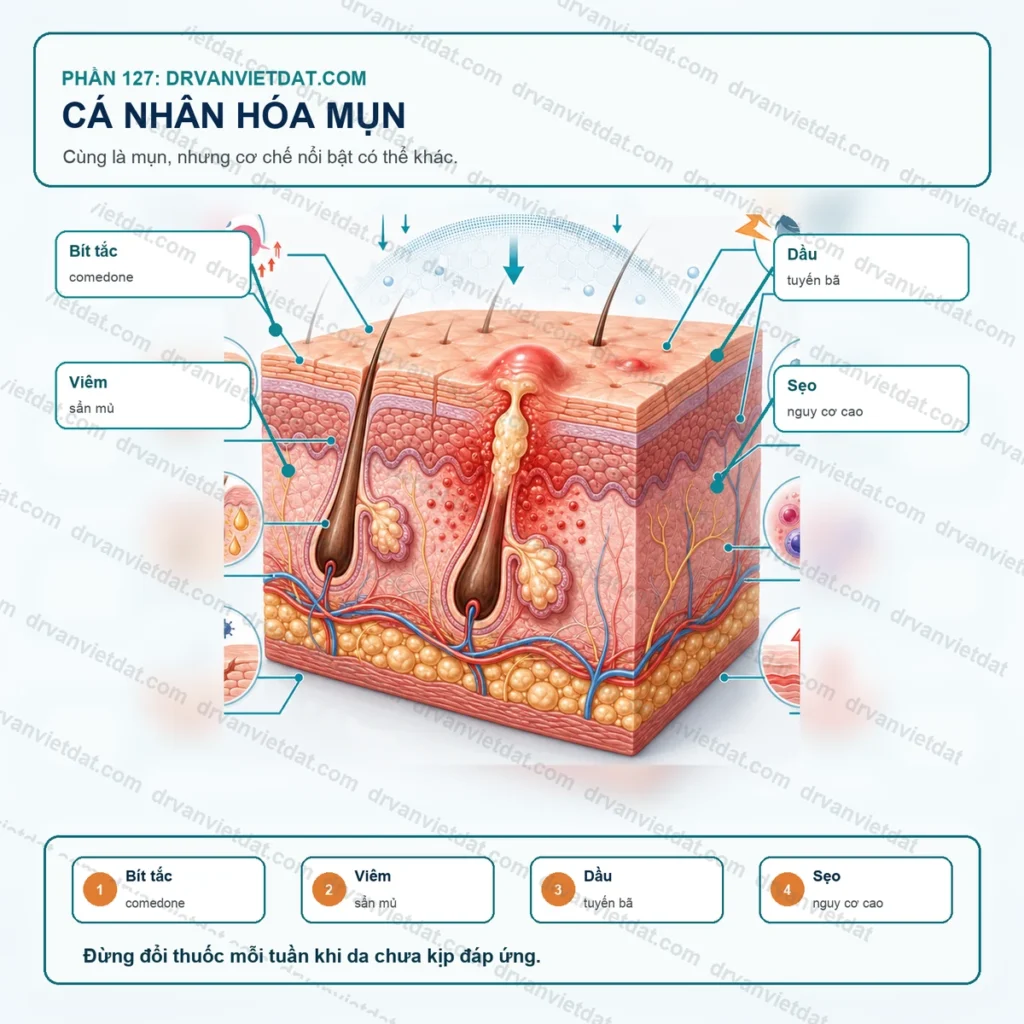 Phần 127: Cá nhân hóa điều trị mụn: vì sao cùng phác đồ nhưng đáp ứng khác nhau?