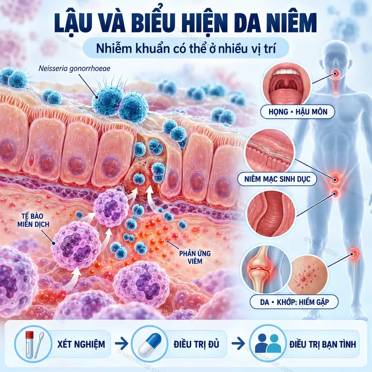 Infographic: Lậu và biểu hiện da niêm: khi nào cần nghĩ đến bệnh lây truyền qua đường tình dục?