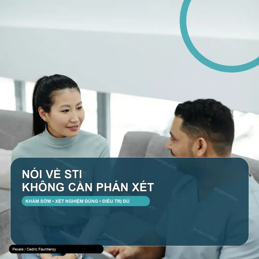 Ảnh thật thiết kế minh họa khám bệnh lây truyền qua đường tình dục và lậu