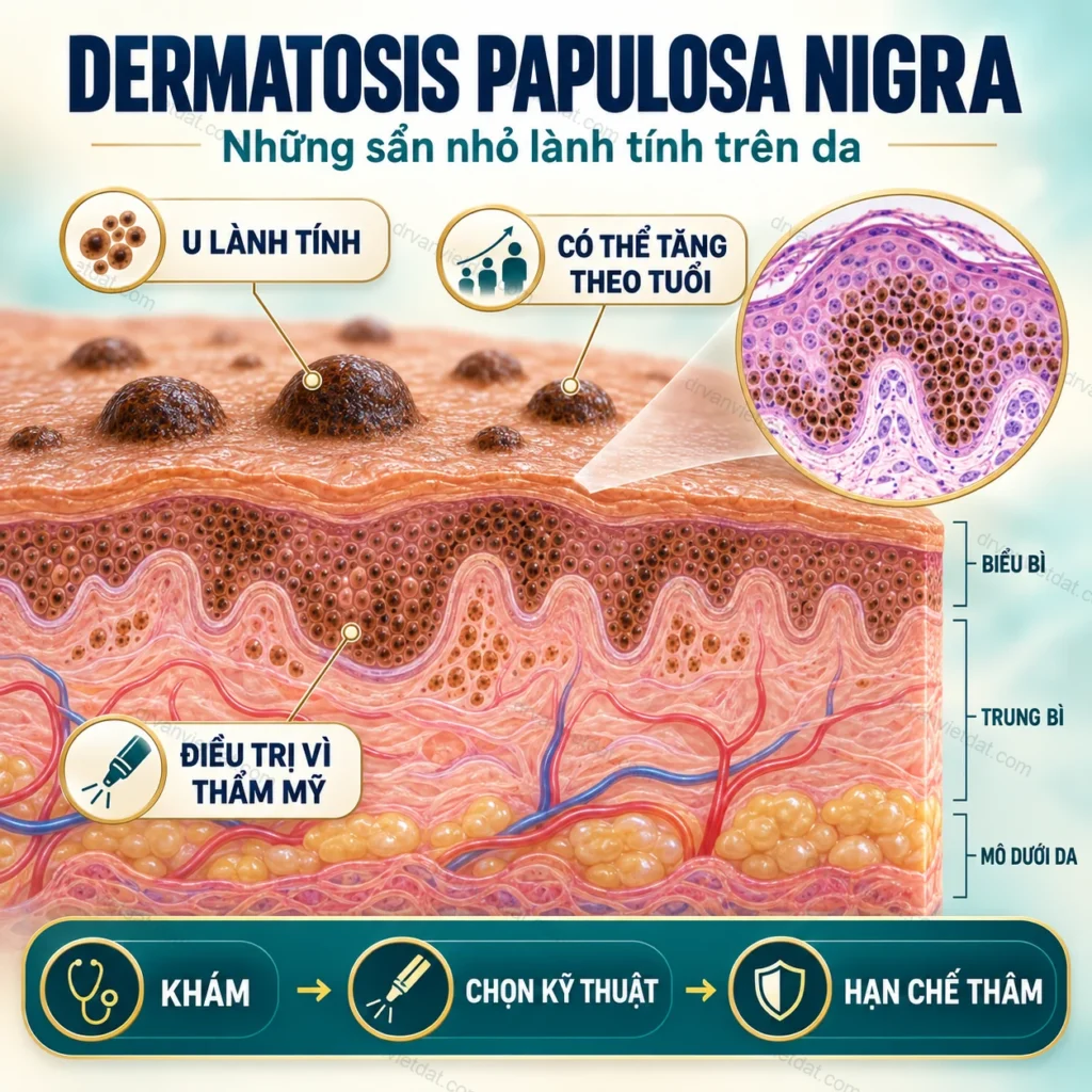 Dermatosis papulosa nigra: u lành da thường gặp và lựa chọn xử trí thẩm mỹ