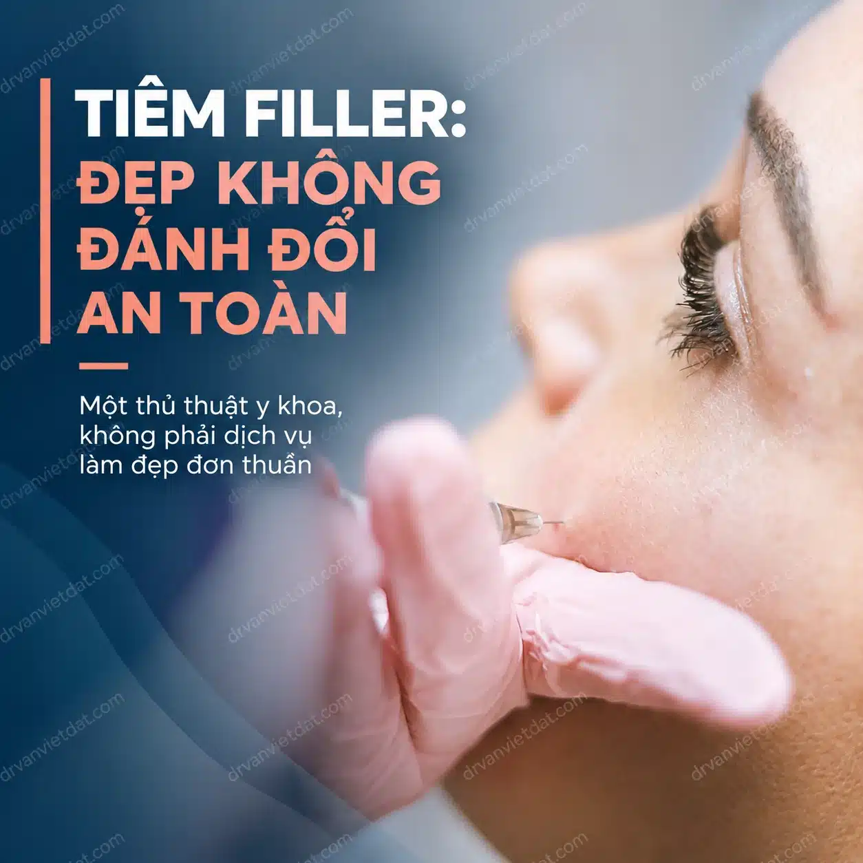 Hình minh họa bác sĩ thực hiện tiêm thẩm mỹ trong điều kiện y khoa