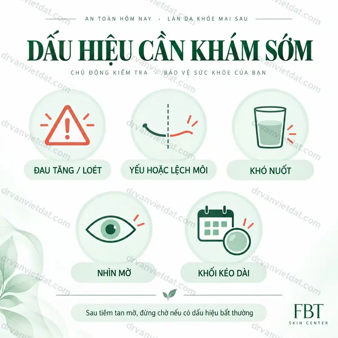 Dấu hiệu cần khám sớm sau tiêm tan mỡ